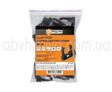 37-070 Кліпса для гофротруби D 40 мм, чорна 37-070 фото АБВ Хімія