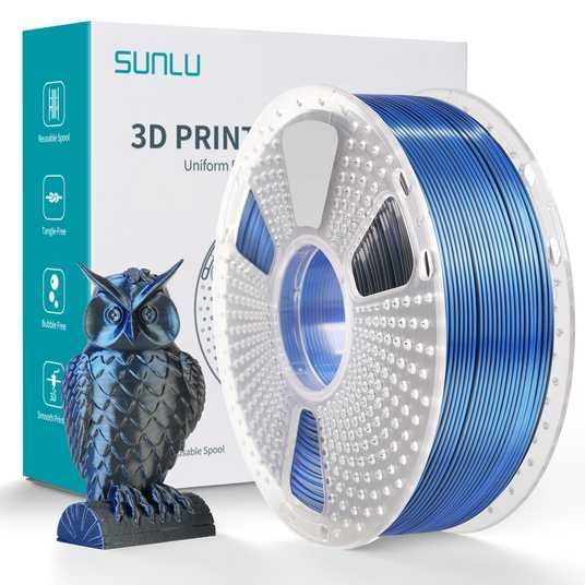 Silk PLA+ Dual Color Black Blue 1 кг - Два кольори чорно-синій