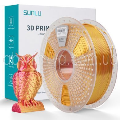 Silk PLA+ Dual Color Red Gold 1 кг - Два цвета красно-золотой пластик/филамент для 3D-принтера SUNLU Filament 1.75mm 1KG С000313 фото АБВ Химия