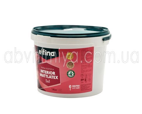 Фарба інтер'єрна Interior ТМ ELFINA Матлатекс 7кг/5л 007059 фото АБВ Хімія