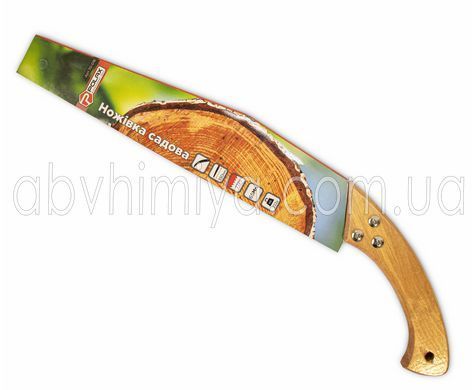 70-018 Ножівка садова, дерев'яна ручка, вигнуте лезо 350mm 20/80 70-018 фото АБВ Хімія