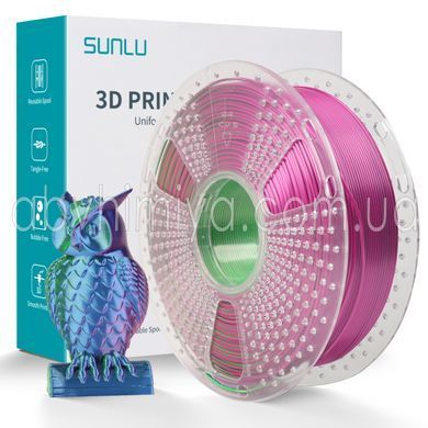 PLA + Silk Tri Color Blue Green Purple 1 кг - пластик/филамент для 3D-принтера SUNLU Filament 1.75mm 1KG С000301 фото АБВ Химия