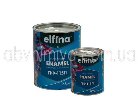 Емаль ПФ-115 ТМ "ELFINA" світло сіра 0,9 007034 фото АБВ Хімія