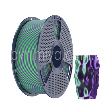 SUNLU PLA + Silk Dual Color Green Purple &ndash; два цвета зелено-фиолетовый пластик/филамент для 3D-принтера Filament 1.75 мм 1 кг С0003023 фото АБВ Химия