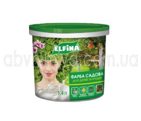 Фарба Садова сніжнобіла 1,4 ТМ ELFINA 007070 фото АБВ Хімія