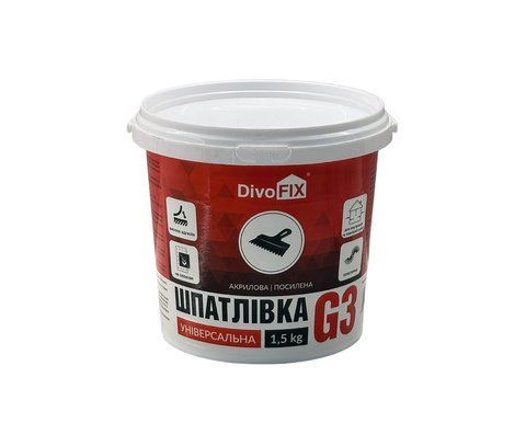 Шпаклівка Гарант-3 ФІНІШ УНІВЕРСАЛ (400 гр) ТМ DivoFIX 0010158 фото АБВ Хімія