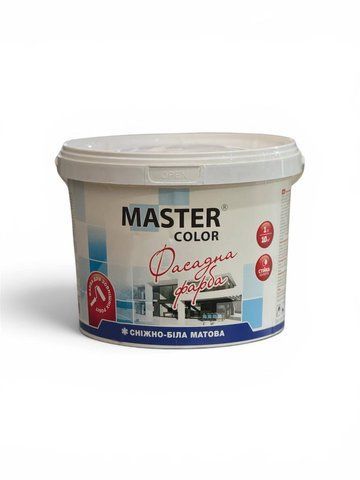 Фасадна фарба сніжно-біла матова MASTER COLOR 6,3кг З007070 фото АБВ Хімія