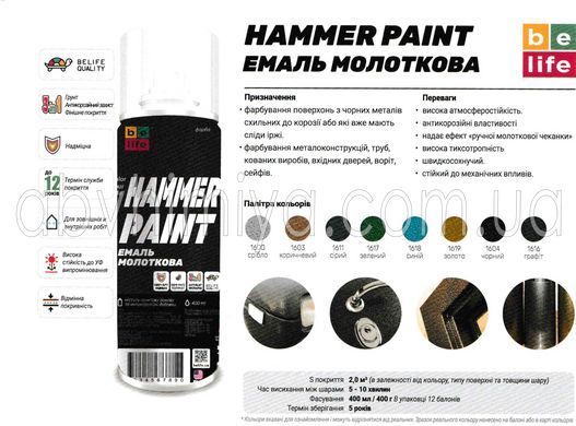Краска Belife Hammer Paint в асcортименте 000161 фото АБВ Химия