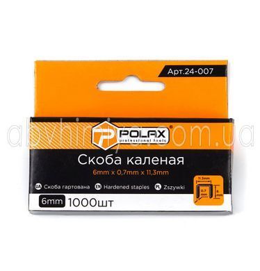 24-007 Скоба гартована 6*0,7*11,3мм Polax 24-007 фото АБВ Хімія