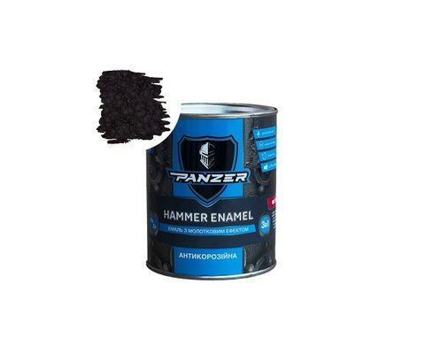 Емаль 3в1 HAMMER ENAMEL з молотковим ефектом PANZER шоколадна 2 008013 фото АБВ Хімія